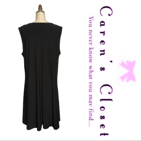 Ann Klein Black Stretch Jersey Swing Dress - Picture 5 of 6